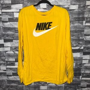 Nike Men's Vibrant Yellow Long Sleeve Nike Tee Size XXL
